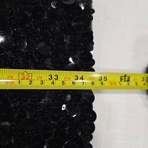 Vera Wang Purple Label Wool Sweater Dress Long Sleeve Black Sequin Gray 4 - Picture 7 of 7